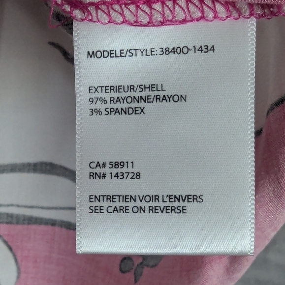 Tribal Blsize XL Butterfly Print With Knotted Waist And Short Bodice Hot Pink - Picture 8 of 10